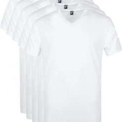 Basic T-shirts Alan Red Vermont T-Shirt V-Hals Wit 5 Pack