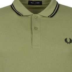 Slim-Fit Polo's Fred Perry Polo M3600 Tipped Groen -Aanbiedingen Shirt Vorm Winkel 74049 2 1