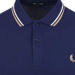 Slim-Fit Polo's Fred Perry Polo Twin Tipped M3600 Navy -Aanbiedingen Shirt Vorm Winkel 74195 3 1