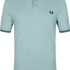 Slim-Fit Polo's Fred Perry Polo Twin Tipped M3600 Zilverblauw -Aanbiedingen Shirt Vorm Winkel 74196 2 1