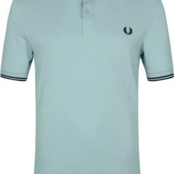 Slim-Fit Polo's Fred Perry Polo Twin Tipped M3600 Zilverblauw