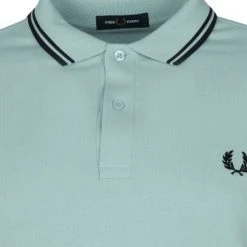 Slim-Fit Polo's Fred Perry Polo Twin Tipped M3600 Zilverblauw -Aanbiedingen Shirt Vorm Winkel 74196 3 1