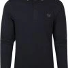 Poloshirts Met Lange Mouwen Fred Perry Polo Longsleeve Donkerblauw