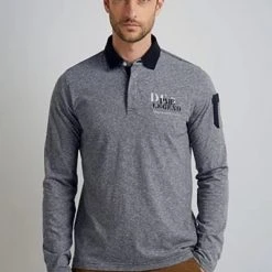 Poloshirts Met Lange Mouwen PME Legend Longsleeve Polo Streep Blauw -Aanbiedingen Shirt Vorm Winkel 74431 4 1