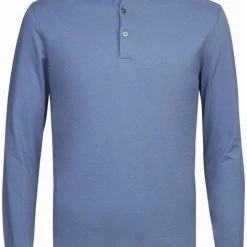 Poloshirts Met Lange Mouwen Profuomo Longsleeve Polo Blauw