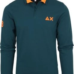 Poloshirts Met Lange Mouwen Sun68 Longsleeve Polo Donkergroen