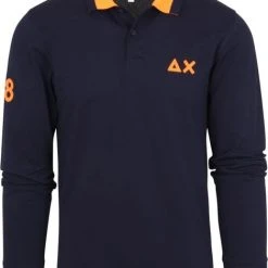Poloshirts Met Lange Mouwen Sun68 Longsleeve Polo Donkerblauw -Aanbiedingen Shirt Vorm Winkel 74567 1 1