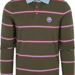 New Zealand Auckland Poloshirts Met Lange Mouwen NZA Polo Franz Josef Strepen Donkergroen -Aanbiedingen Shirt Vorm Winkel 74571 1 1