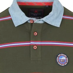 New Zealand Auckland Poloshirts Met Lange Mouwen NZA Polo Franz Josef Strepen Donkergroen -Aanbiedingen Shirt Vorm Winkel 74571 2