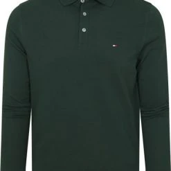 Poloshirts Met Lange Mouwen Tommy Hilfiger Poloshirt Longsleeve Donkergroen