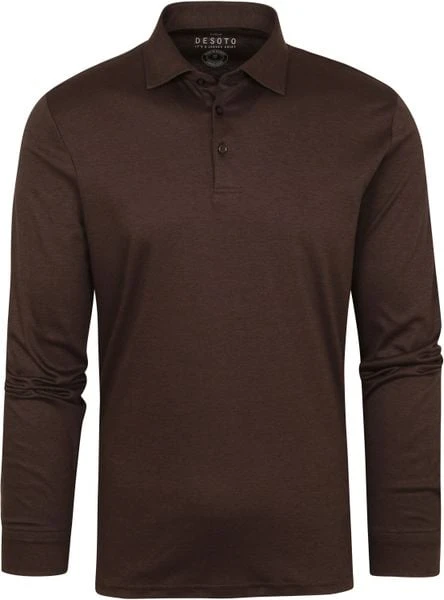 Poloshirts Met Lange Mouwen Desoto Polo LS Bruin 7 Poloshirts Met Lange Mouwen Desoto Polo LS Bruin - Afbeelding 5