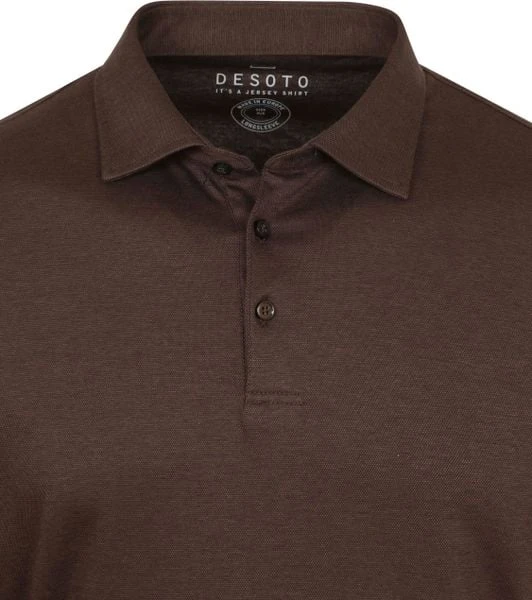 Poloshirts Met Lange Mouwen Desoto Polo LS Bruin 8 Poloshirts Met Lange Mouwen Desoto Polo LS Bruin - Afbeelding 6