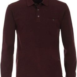 Poloshirts Met Lange Mouwen Casa Moda Polo LS Bordeaux Rood -Aanbiedingen Shirt Vorm Winkel 74687 1 1