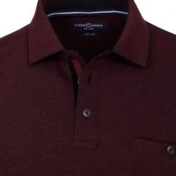 Poloshirts Met Lange Mouwen Casa Moda Polo LS Bordeaux Rood -Aanbiedingen Shirt Vorm Winkel 74687 2 1