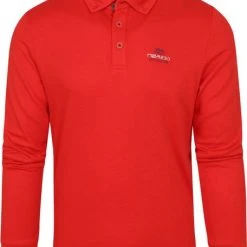 New Zealand Auckland Poloshirts Met Lange Mouwen NZA Polo Grovetown Rood