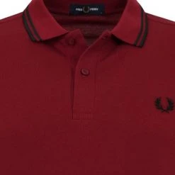 Slim-Fit Polo's Fred Perry Polo M3600 Port Rood -Aanbiedingen Shirt Vorm Winkel 74887 2 1
