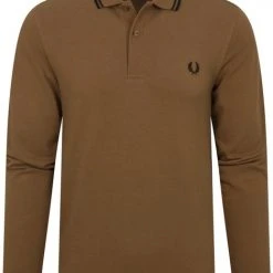 Poloshirts Met Lange Mouwen Fred Perry Longsleeve Polo Bruin