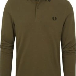 Poloshirts Met Lange Mouwen Fred Perry Longsleeve Polo Groen