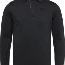 Poloshirts Met Lange Mouwen PME Legend Longsleeve Jacquard Polo Zwart -Aanbiedingen Shirt Vorm Winkel 75473 1 1