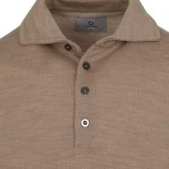 Poloshirts Met Lange Mouwen Suitable Prestige Polo Merinowol Beige -Aanbiedingen Shirt Vorm Winkel 75501 2 1
