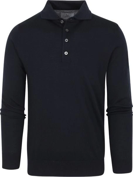 Poloshirts Met Lange Mouwen Suitable Prestige Polo Merinowol Navy 7 Poloshirts Met Lange Mouwen Suitable Prestige Polo Merinowol Navy - Afbeelding 5