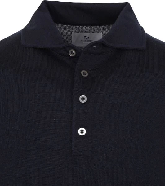 Poloshirts Met Lange Mouwen Suitable Prestige Polo Merinowol Navy 8 Poloshirts Met Lange Mouwen Suitable Prestige Polo Merinowol Navy - Afbeelding 6
