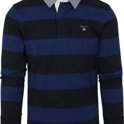 Poloshirts Met Lange Mouwen Gant Heavy Rugger Poloshirt LS Blauw -Aanbiedingen Shirt Vorm Winkel 75518 1 1