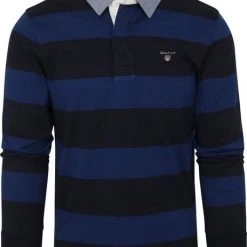 Poloshirts Met Lange Mouwen Gant Heavy Rugger Poloshirt LS Blauw