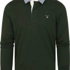 Poloshirts Met Lange Mouwen Gant Heavy Rugger Poloshirt LS Donkergroen -Aanbiedingen Shirt Vorm Winkel 75523 2 1