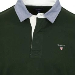 Poloshirts Met Lange Mouwen Gant Heavy Rugger Poloshirt LS Donkergroen -Aanbiedingen Shirt Vorm Winkel 75523 3 1