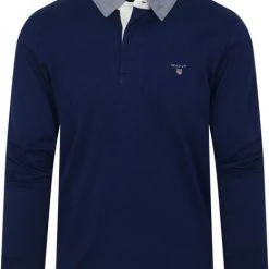Poloshirts Met Lange Mouwen Gant Heavy Rugger Poloshirt LS Donkerblauw -Aanbiedingen Shirt Vorm Winkel 75525 1 1