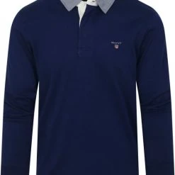 Poloshirts Met Lange Mouwen Gant Heavy Rugger Poloshirt LS Donkerblauw
