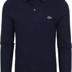 Poloshirts Met Lange Mouwen Lacoste Poloshirt Pique Longsleeve Donkerblauw -Aanbiedingen Shirt Vorm Winkel 75619 1 1