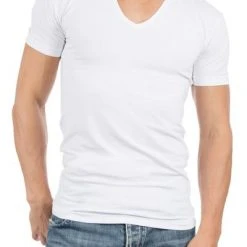 Basic T-shirts Alan Red T-Shirt Extra Diepe V-Hals Stretch -Aanbiedingen Shirt Vorm Winkel 7673 10