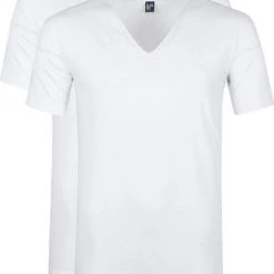 Basic T-shirts Alan Red T-Shirt Extra Diepe V-Hals Stretch