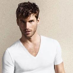 Basic T-shirts OLYMP T-Shirt Diepe V-Hals Stretch -Aanbiedingen Shirt Vorm Winkel 9902 1